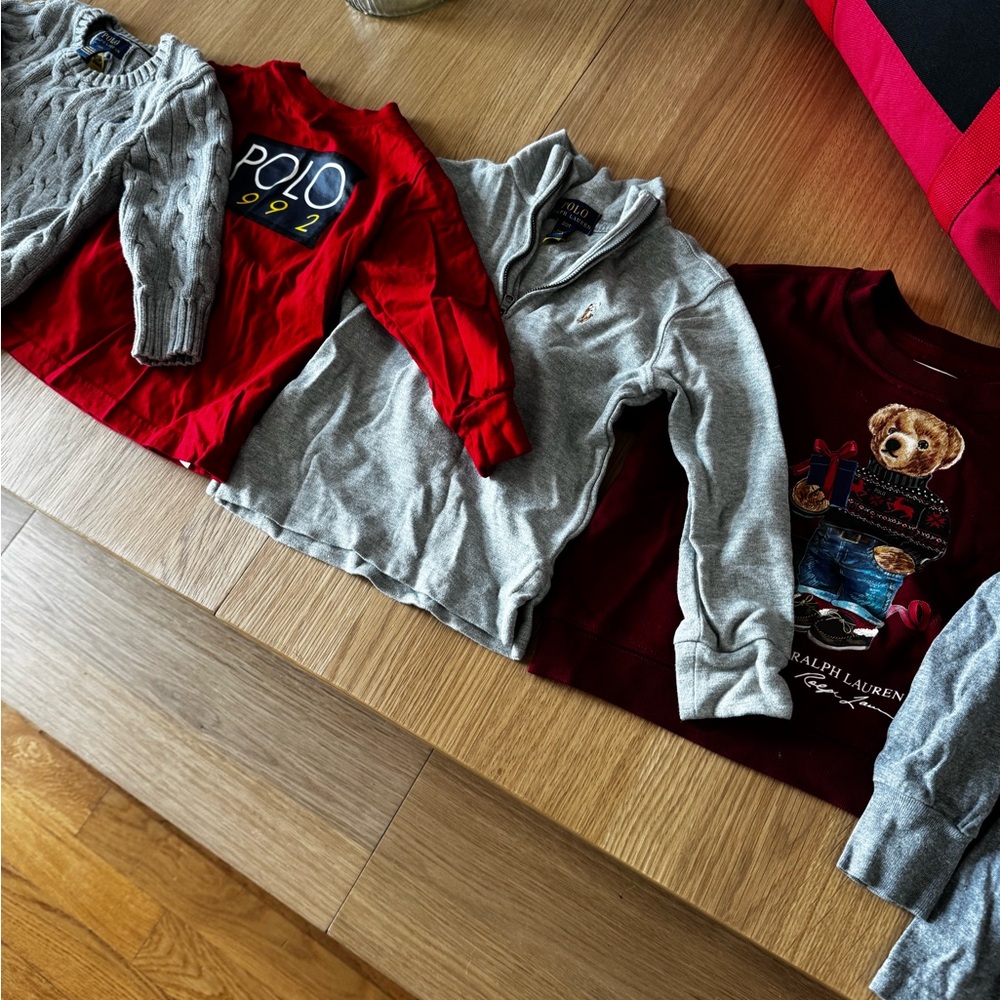 Polo by Ralph Lauren Kids Red and Gray Sweatshirt Collection